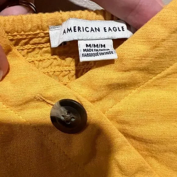 American Eagle Outfitters Sunlit Yellow Buttoned Mini Dress - Picture 2 of 10